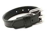 M2m Cock Ring, Leather With Buckle, Black