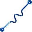 Wave Blue Anodized Titanium Industrial Project Bar 40mm