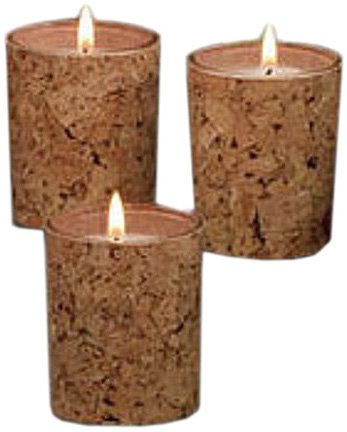Best Price DecoGlow Wine Country Collection 3-Piece Gift Set, 2.5-Inch Wine Cork Votive Glass Filled with Merlot Scented Candle