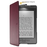&Eacutetui en cuir avec lampe integree Amazon pour Kindle Violet
