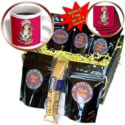 Collectible Dolls - Bru Doll On Pink - Coffee Gift Baskets - Coffee Gift Basket by 3dRose LLC