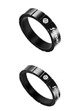 Studio Blanc Black Titanium Steel Couple Ring - Female Sz 8