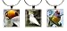 EXOTIC BIRDS ~ Scrabble Tile Wine Glass Charms ~ Set #1 ~ PAIR & A SPARE ~ Set of 3 ~ Stemware Charms/Markers/Pendants