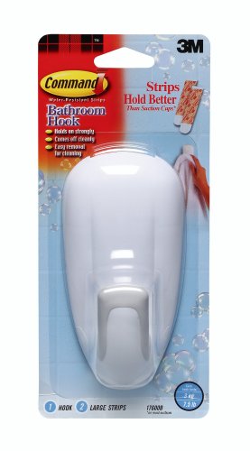 3M Bathroom Hook & Command Water Resistant Strips 1 Pk