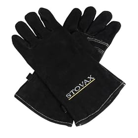 Stovax Black Heat Resistant 100% Genuine Fire Fireside, BBQ, Barbeque Gloves