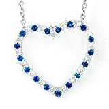 18K .35 CTW Sapphire & Diamond Heart Pendant