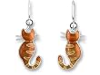 Clearly Charming Kitty Cat Silver and Enamel Earings by Zarah
