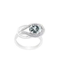 10k Gold Round Aquamarine and Diamond Ring (0.03 cttw, I Color, I2 Clarity)