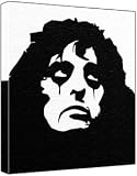 Alice Cooper Pop Art Painting (100% Original Painting. Not a Print!) Acrylic Paint On Large Deep Canvas; 2-Colour Black/White