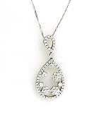 Diamond Pendant, 1.24K G.V.V.S. Diamonds on 18K White Gold Piaget Style Made in Italy ( Gold Chain included