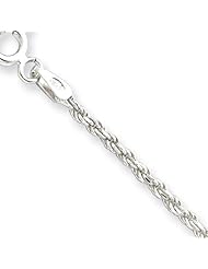 Sterling Silver 1.7mm Diamond-cut Rope Chain 18 Inches