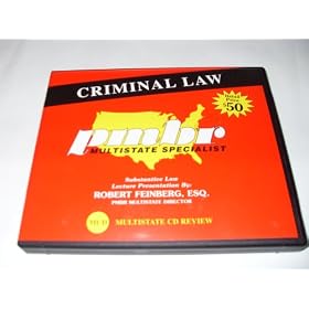 Kaplan PMBR Multistate Bar Exam Audio Review: Criminal Law CD set 2007 edition. MBE 2007/2008 Law School