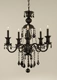 JET BLACK CRYSTAL CHANDELIER LIGHTING H30