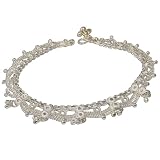Girlfriend Gift Ideas Ankle Bracelets Silver Foot Jewelry Pair 10.25 inches (sanklt082)