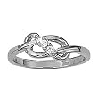 14K White Gold Diamond Love Knot Ring
