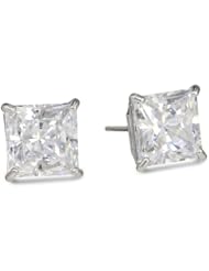 10k Gold Princess-Cut Studs Made with Swarovski Zirconia (3 cttw)