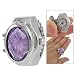 Lady Stretch Band Flower Inlay Hunter Case Finger Ring Quartz Watch