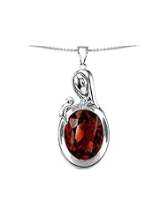Original Star K (tm) Loving Mother With Child Family Pendant With Oval 11x9mm Simulated Garnet in .925 Sterling Silver