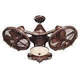 38" Esquire Rich Bronze Finish 3-Head Ceiling Fan