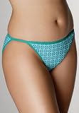 Avenue Plus Size Geo Print Cotton String Bikini (TURQUOISE,18/20)