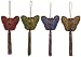 Antique Style Embroidered and Sequined Butterfly Christmas Ornaments With Tassel 8"x4.25" Set of 4