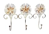 represent Distressed Finish Metal Sand Dollar 3 Hook Wall Mount Coat Rack