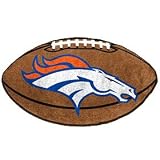 Denver Broncos 22"X35" Football Mat Made Of Polyester With A Non-Skid Duragon Latex Backing