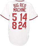 Pete Rose, Johnny Bench, Joe Morgan and Tony Perez Autographed Cincinnati Reds Throwback White Majestic Jersey