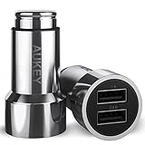 Aukey シガーチャージャー 車載充電器 小型 銅合金 USB 2ポート 2台同時充電可能 3.4A/17W AiPower機能搭載 iPhone6s / 6s Plus / 6 / 6 Plus / iPad / iPod / Android / Galaxy S6 / S6 Edgeなど対応 CC-S6