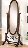 Coaster Oval Cheval Mirror in Dark Cherry