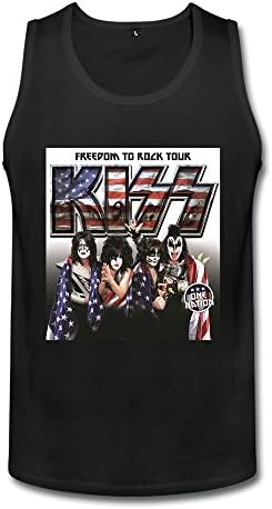 Men's Black Tank Top Vest Kiss Tour 2016 Live Concert