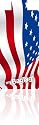 Flag USA Bag Tag x 2