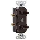 Pass &amp; Seymour 690G Combination 2 Single Pole Switches with Ground 15-Amp 120-volt/277-volt, Brown