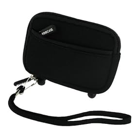 rooCASE (Jet Black) SLV2 Neoprene Sleeve Carrying Case for Panasonic MH-TA1 TA-1 Ultrathin HD Pocket Camcorder