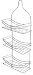 Aquatico Curved-Style 3 Tier Shower Caddy, Chrome