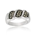 Sterling Silver 1/4ct. TDW Champagne Diamond S Design Ring