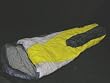 SLEEPING BAG - 8' ft MUMMY TYPE - BLUE YELLOW GREY NEW