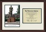 Michigan State University: Spartan Statue Scholar Scholar Mahogany Framed Lithograph w/Diploma Opening