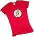 Search : The Flash Distressed Logo Crop Sleeve Fitted Juniors T-Shirt