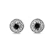 0.33ct TDW Black and White Diamond Cluster Earrings in Sterling Silver