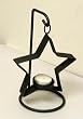 Wrought Iron and Metal Hanging Barn Star Tealight Candle Holder