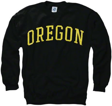 Oregon Ducks Adult Classic Arch Crewneck Sweatshirt (Black, Small)