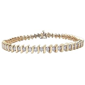 10k Choice of White or Yellow Gold Diamond S-Link Tennis Bracelet (2 cttw, I-J... by Fine Tennis Bracelets