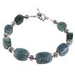 EXP Handmade Serpentine & Silver Bracelet