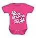 Tstars My Siblings Have Tails Cute Novelty Funny Infant Baby Boy Girl Bodysuit 6M Wow pink