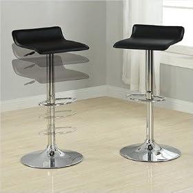 Click here to buy 30 Adjustable Height Swivel Bar Stool in Black, Set of 2 by Poundex.