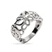 Jewelry : Eve's Addiction Sterling Silver Fluttering Butterfly and Flower Ring