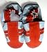 Jack And Lily Infant baby booties Light Blue and Orange Slip Ons 12-18 Month