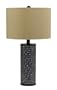 Candice Olson Beckett Table Lamp, Faux Shell with Beige Linen Shade 15"x26"