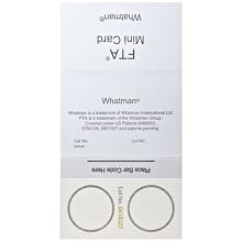 Whatman WB120055 FTA Mini Card 2-Sample Areas, 2 x 125 microliter Size (Pack of 100)